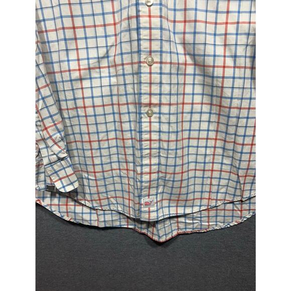 Vineyard Vines Mens Plaid Tucker Murray Preppy Shirt Blue Pink Size L - Picture 5 of 9